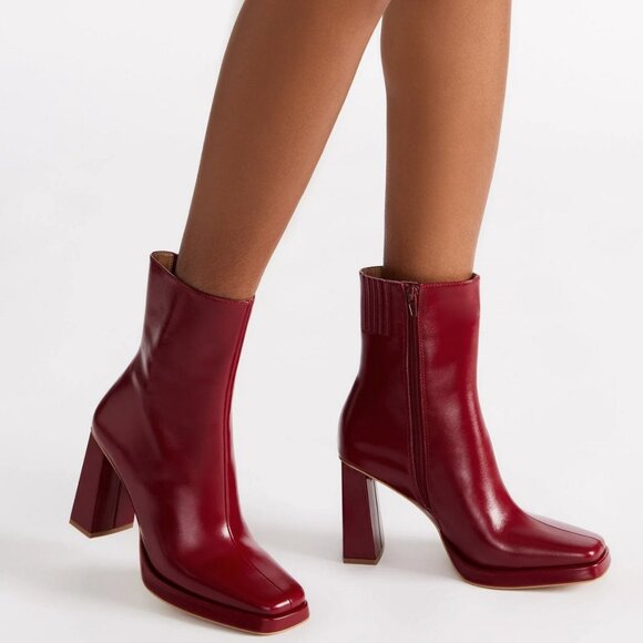 Steve Madden NEW Freya Heeled Leather Boots - Picture 1 of 12